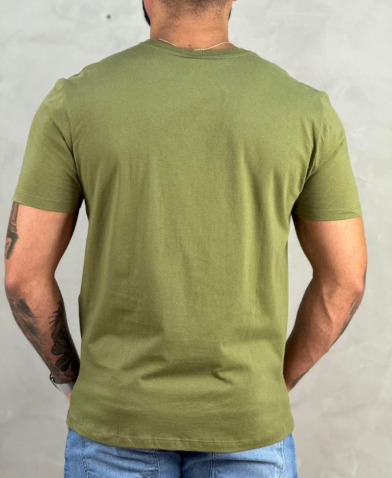 Camiseta Verde Militar Masculina Rubber - John John