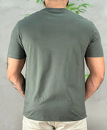 Camiseta Verde Musgo Masculina Reissue Stripe - Calvin Klein