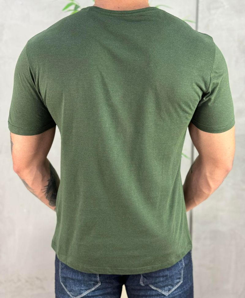 Camiseta Verde Ntivo Casual Masculina Mc - Acostamento