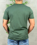 Camiseta Verde Nativo Casual Masculina Wolf Guitar - Acostamento