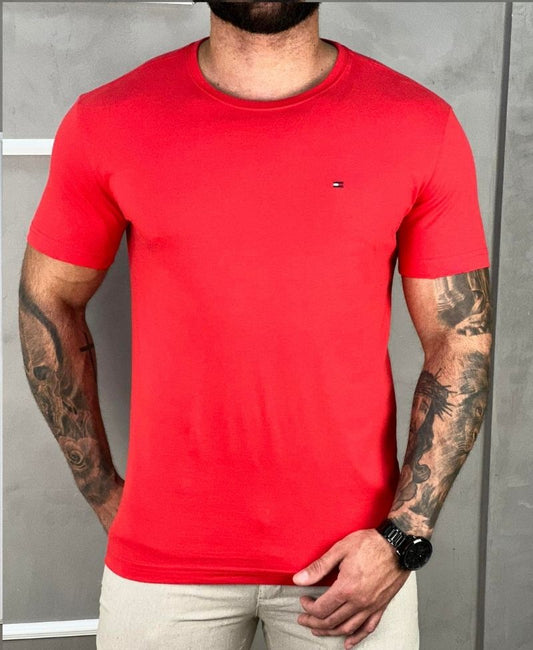 Camiseta Vermelha Masculina Classic Cotton - Tommy Hilfiger