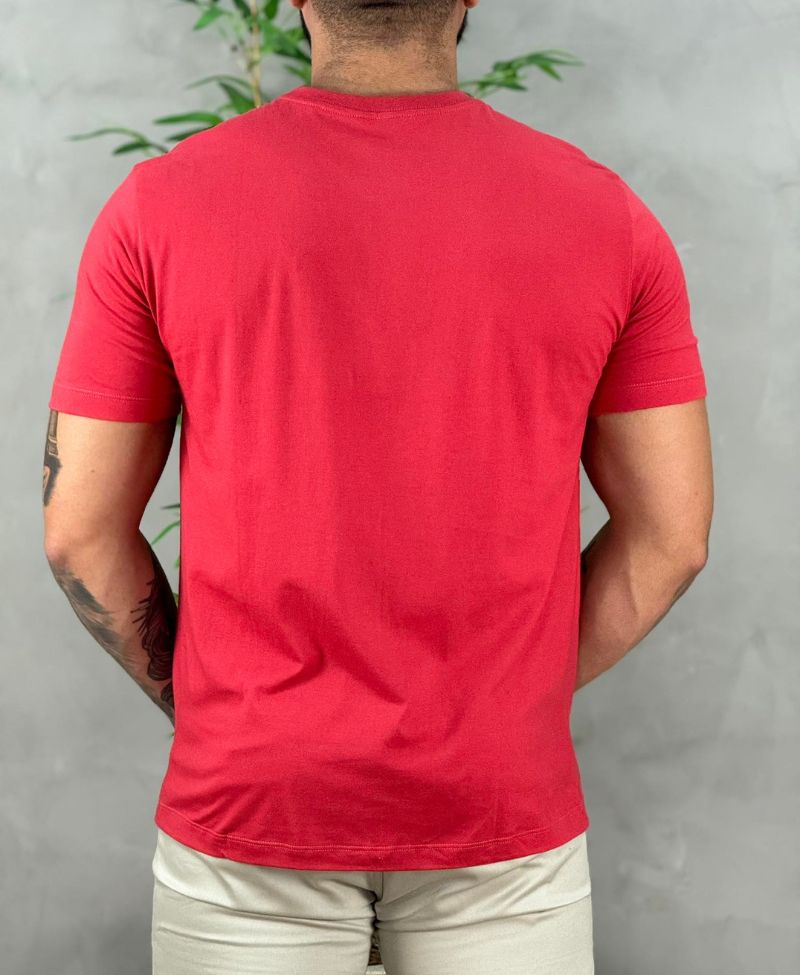 Camiseta Vermelha Masculina Logo Retângulo - Calvin Klein