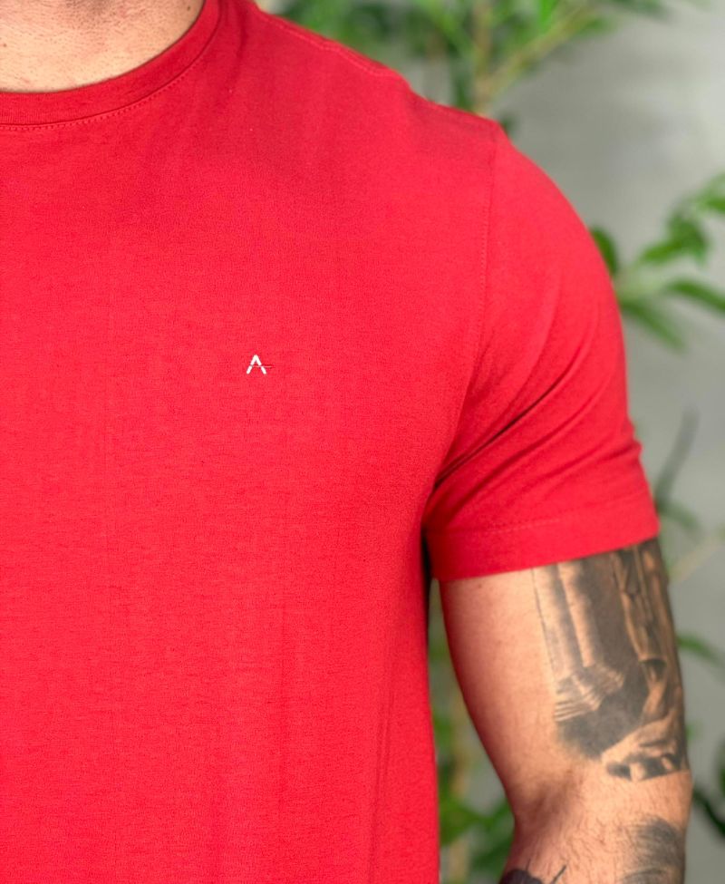 Camiseta Vermelho Masculina Malha Regular - Aramis