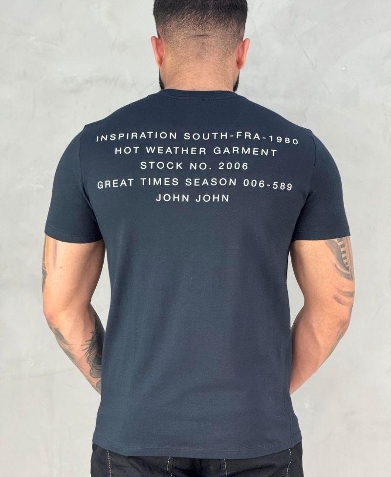 Camiseta Preta Masculina Sl Greta - John John