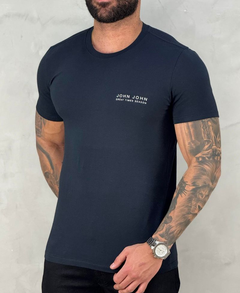 Camiseta Preta Masculina Sl Greta - John John