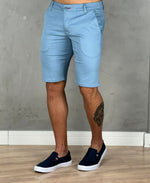 Bermuda Alfaiataria Azul Veludo Masculina Lisa - Paladho´S Jeans Wear