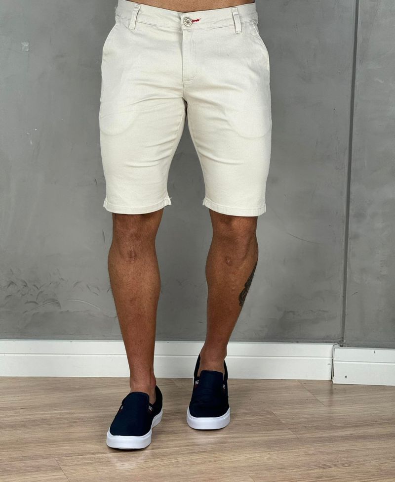Bermuda Alfaiataria Palha Masculina Lisa - Paladho´S Jeans Wear