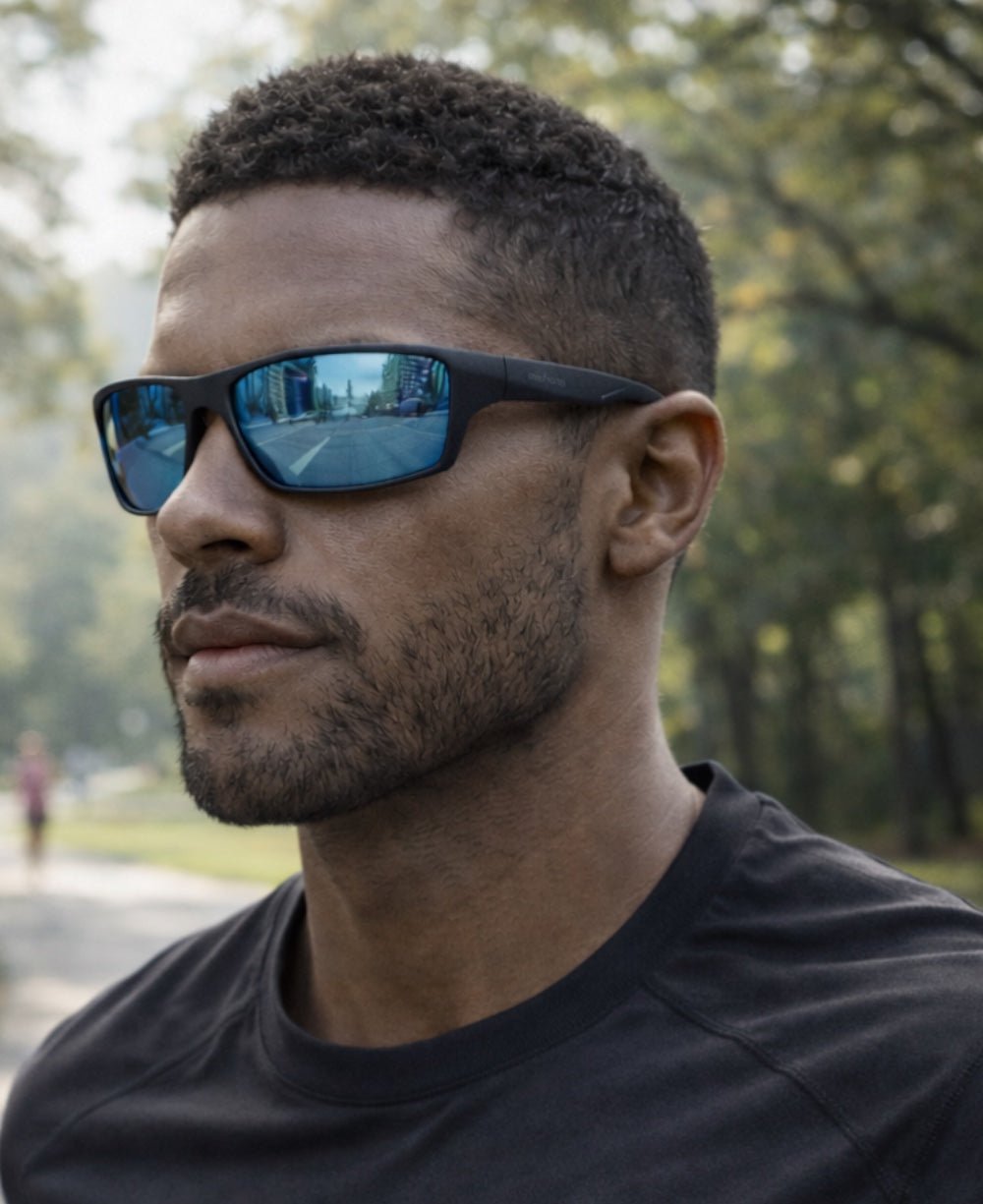 Óculos de Sol Chumbo Masculino Esportivo Lente Espelhada Azul - Olu'Olu Sunglass