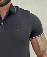 Camisa Polo Preta Masculina Slim Fit - Tommy Hilfiger