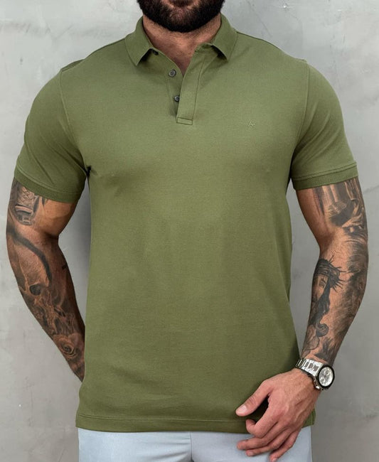 Camisa Polo Verde Militar Masculina Piquet Colorfix - Aramis