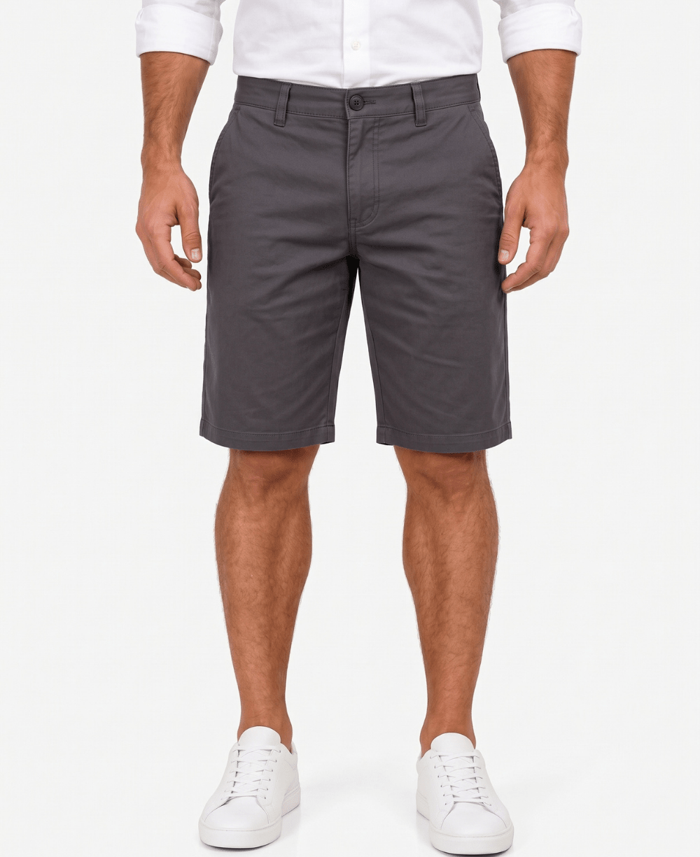 Bermuda Alfaiataria Chumbo Masculina Lisa - ROTA 77