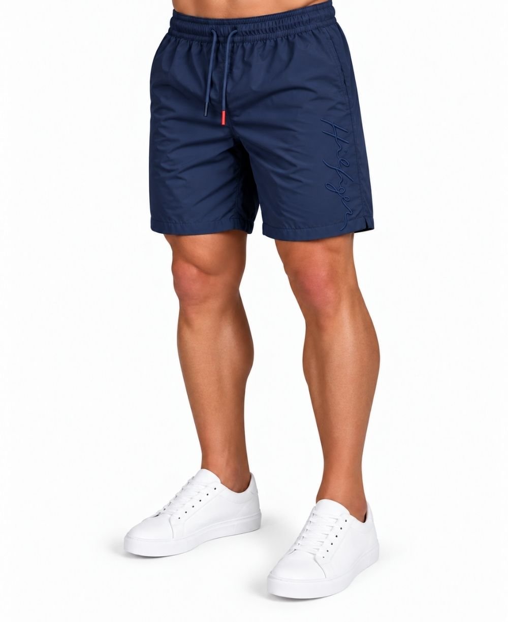 Bermuda Azul Banho Média Detalhe Lateral Th - Tommy Hilfiger