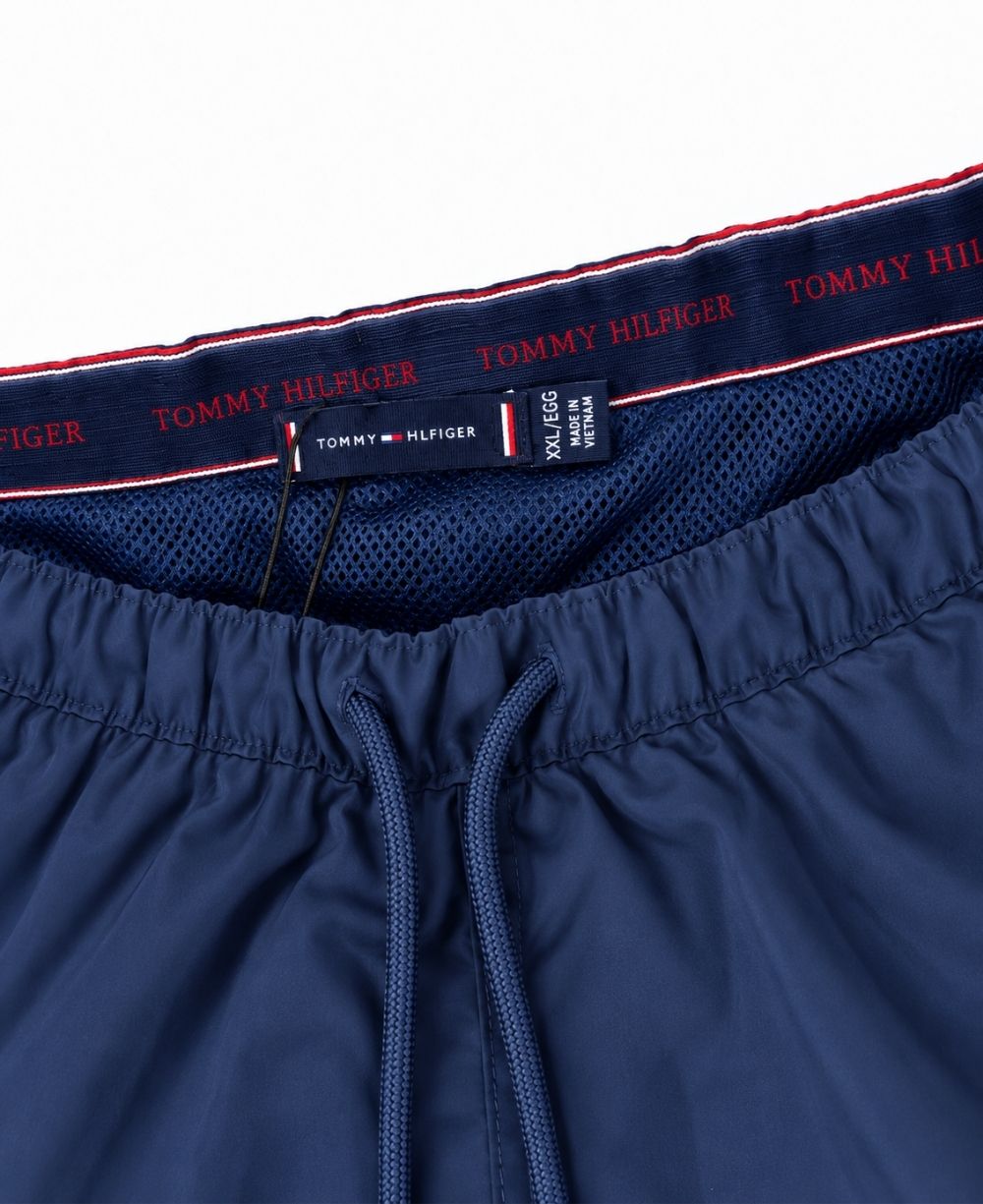 Bermuda Azul Banho Média Detalhe Lateral Th - Tommy Hilfiger