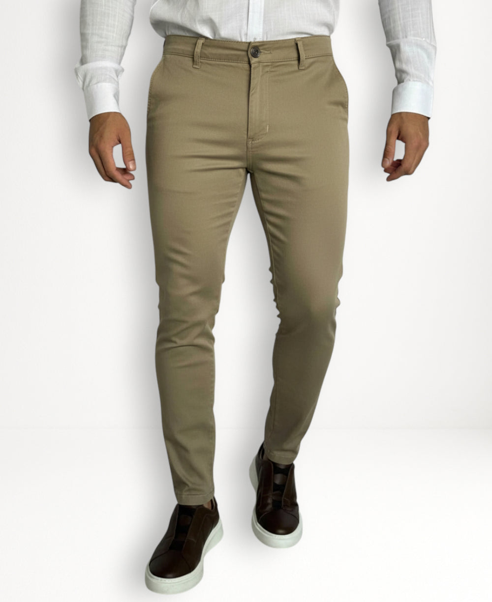Calça Alfaiataria Slim Masculina Bege - Codi Jeans