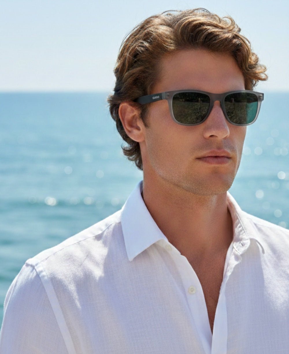 Óculos de Sol Cinza Masculino Armação Fosca Moderna - Olu'Olu Sunglass