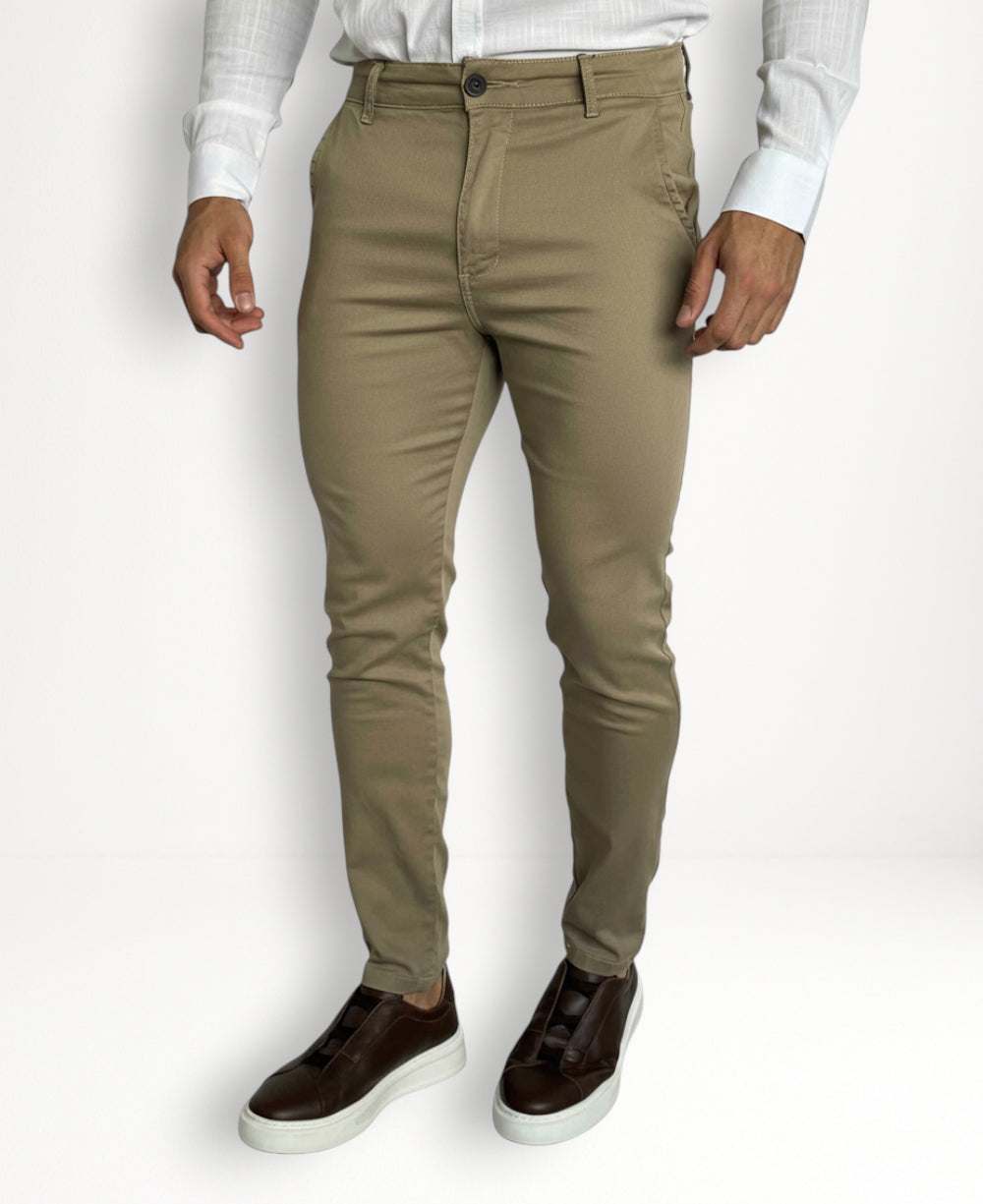 Calça Alfaiataria Slim Masculina Bege - Codi Jeans