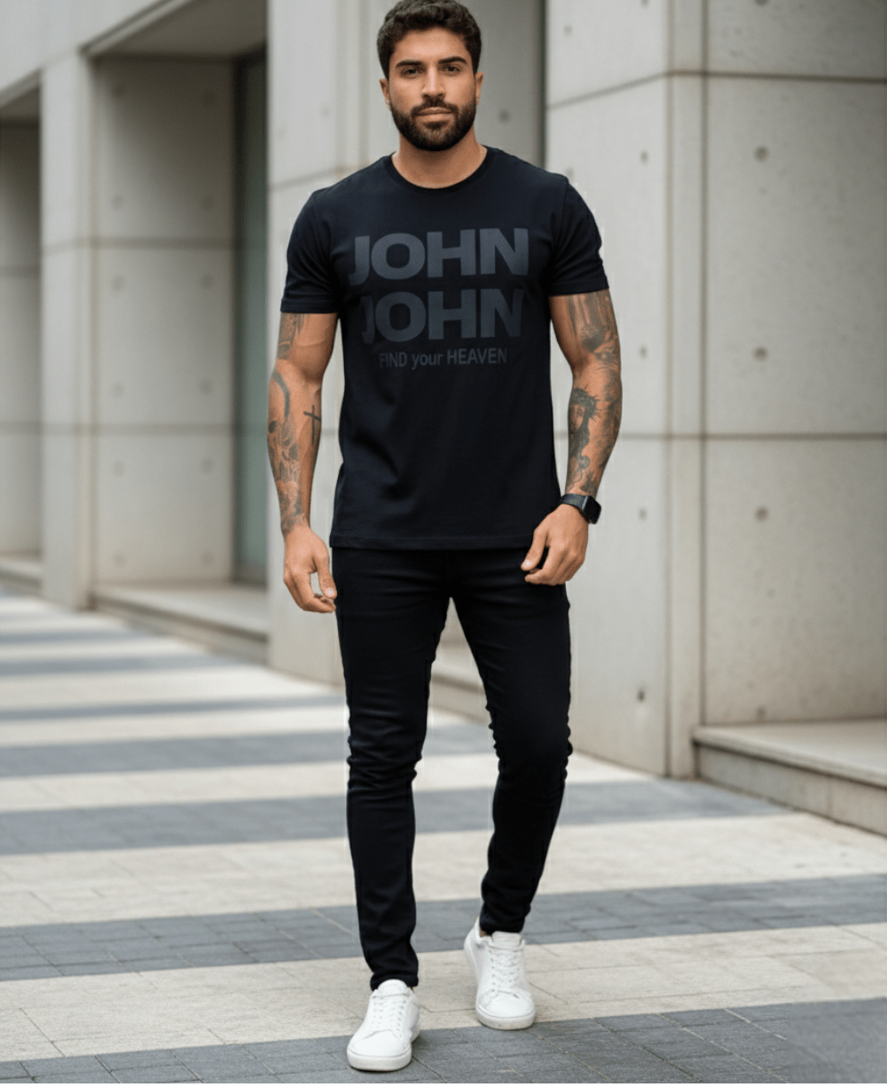 Camiseta T -Shirt Find Joh Masculina Preto - John John