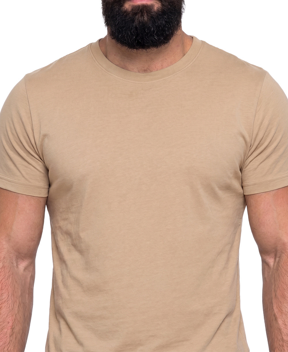 Camiseta Masculina Bege Algodão Pima - Ideal Vest Rouparia
