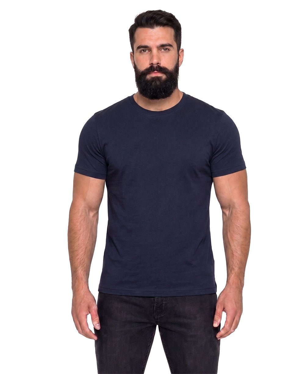 Camiseta Masculina Azul Marinho Algodão Pima - Ideal Vest Rouparia