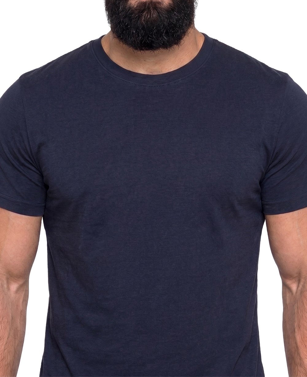 Camiseta Masculina Azul Marinho Algodão Pima - Ideal Vest Rouparia