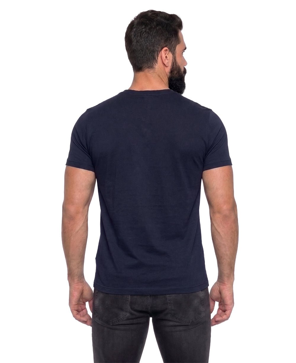 Camiseta Masculina Azul Marinho Algodão Pima - Ideal Vest Rouparia