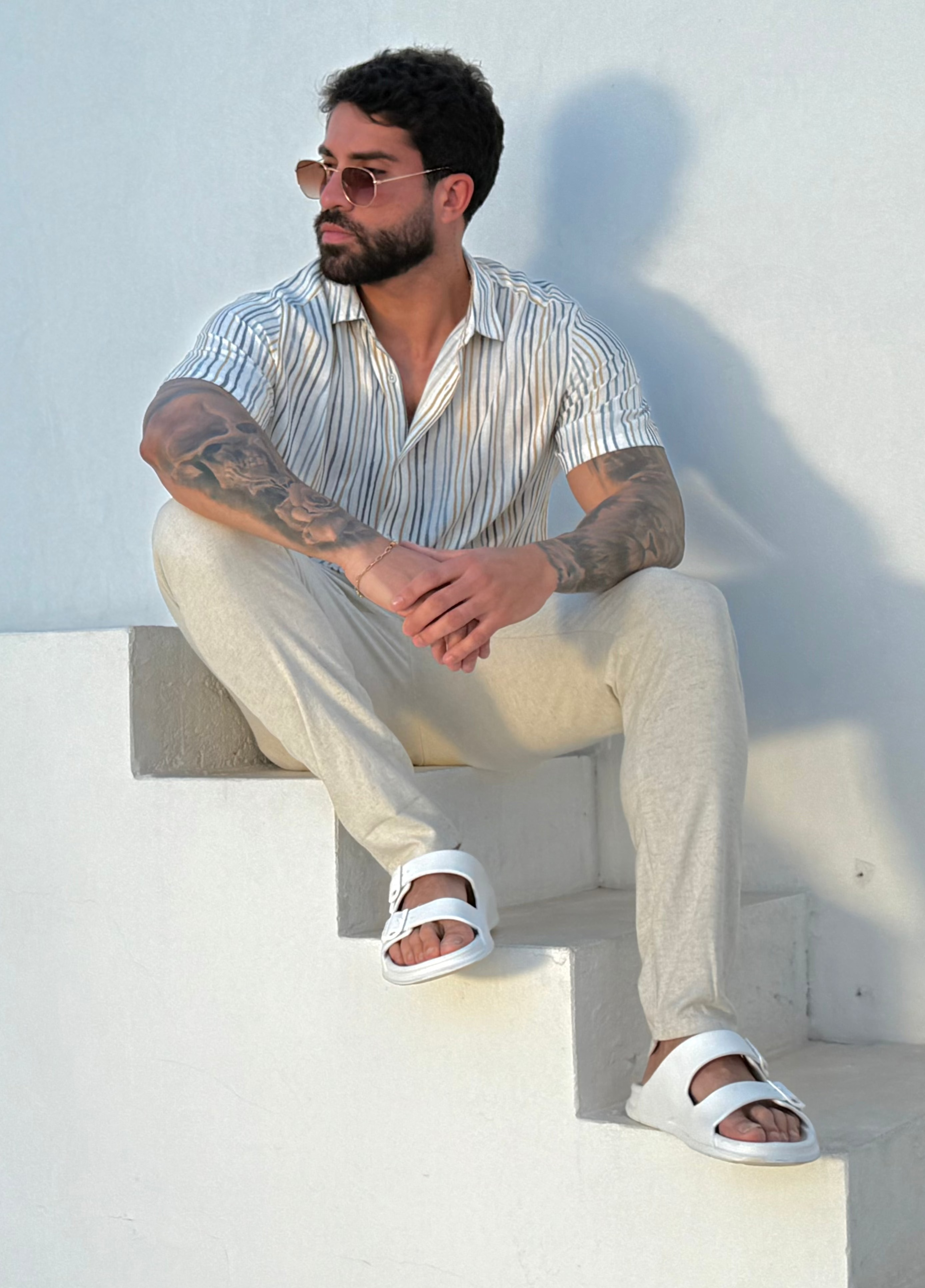 Calça Alfaiataria Linho Areia Masculina - Paladho´s