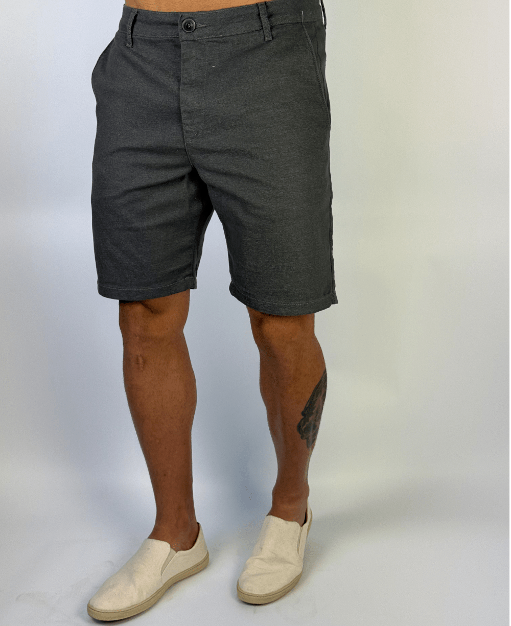 Bermuda Alfaiataria Chumbo Masculino - Visual Jeans