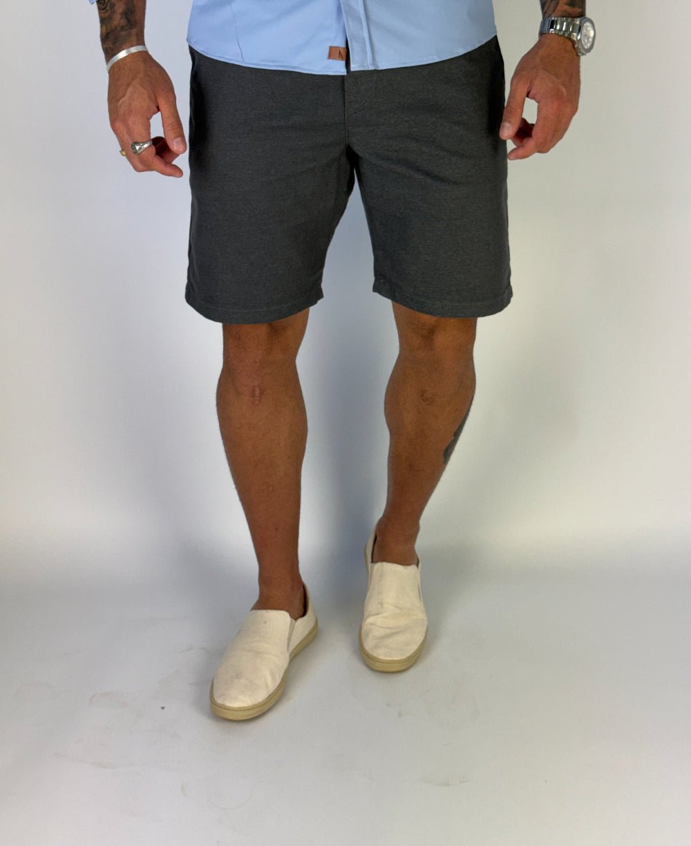 Bermuda Alfaiataria Chumbo Masculino - Visual Jeans