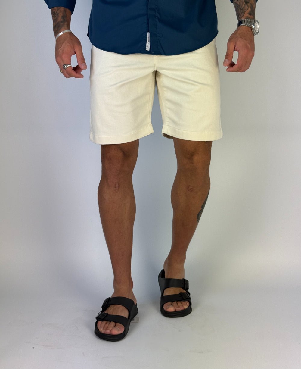 Bermuda Alfaiataria Branco Masculino - Visual Jeans