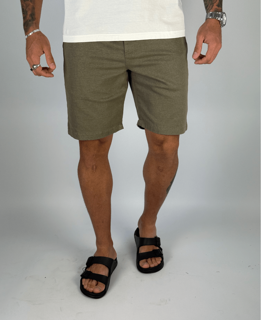 Bermuda Alfaiataria Caqui Masculino - Visual Jeans