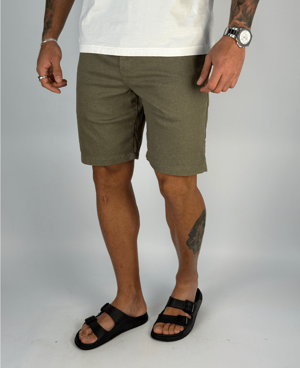 Bermuda Alfaiataria Caqui Masculino - Visual Jeans