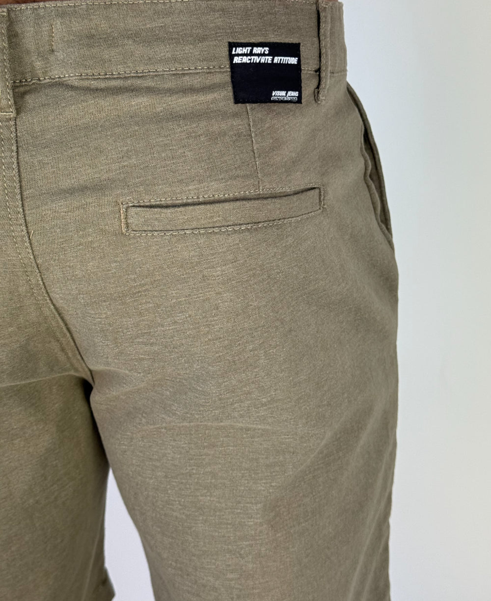 Bermuda Alfaiataria Caqui Masculino - Visual Jeans
