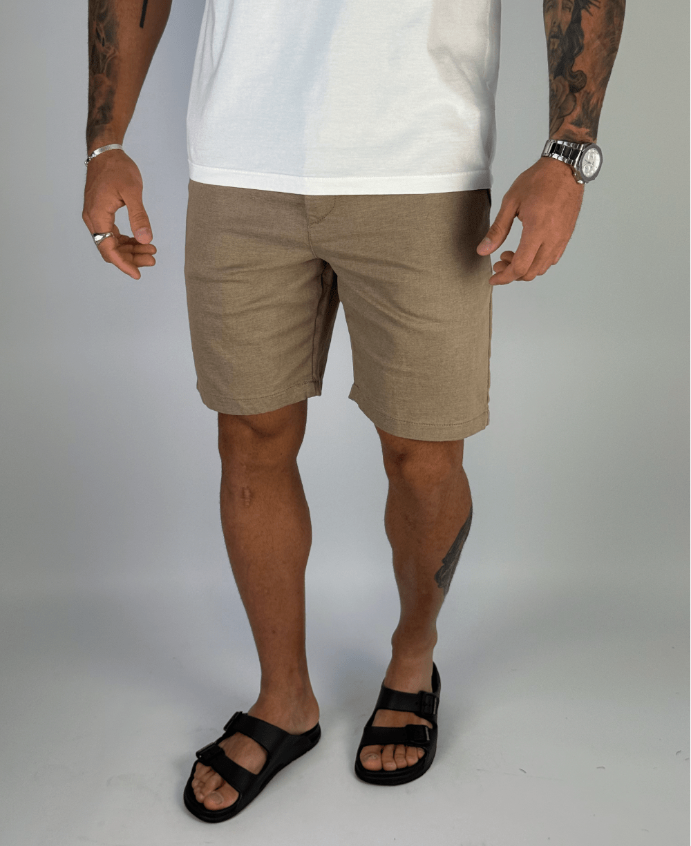 Bermuda Alfaiataria Areia Masculino - Visual Jeans