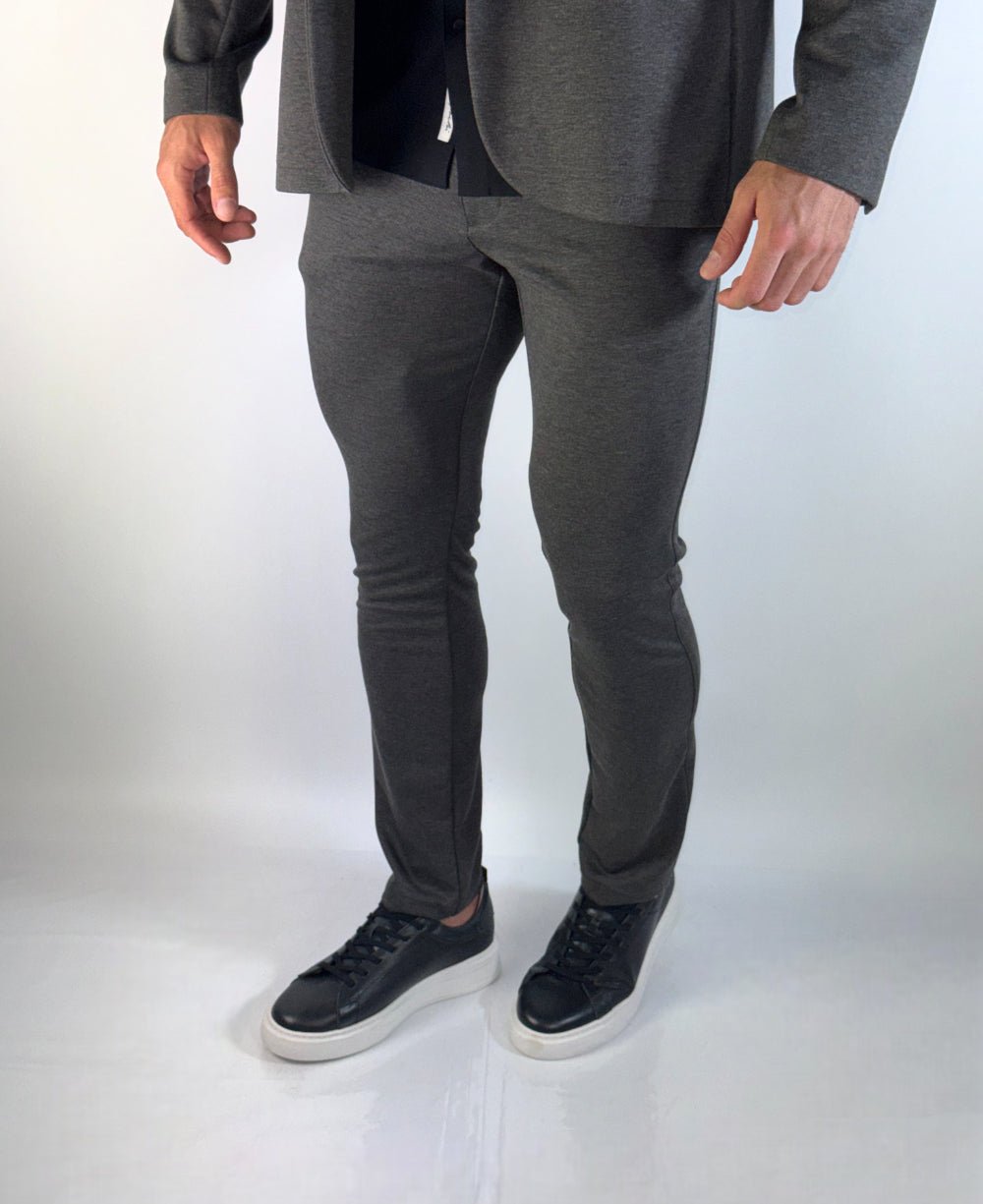 Calça Soul Slim Malha Piquet Grafite -  Guilherme Soul