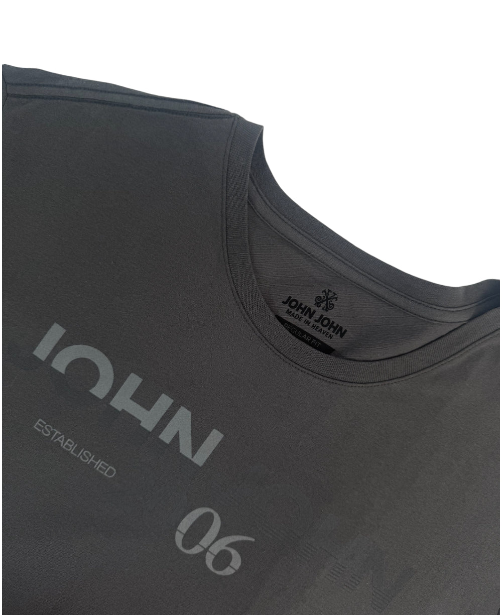 Camiseta Rg Fit Double Stripes cinza Medio Masculino - John