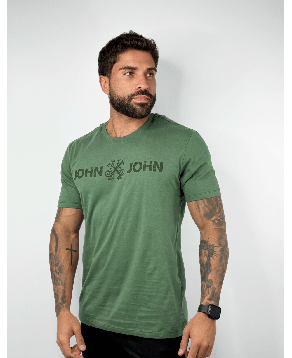 Camiseta Regular Fit Basic Verde Masculino - John John