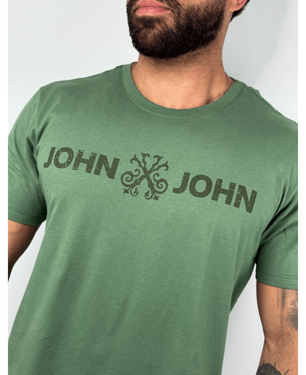 Camiseta Regular Fit Basic Verde Masculino - John John