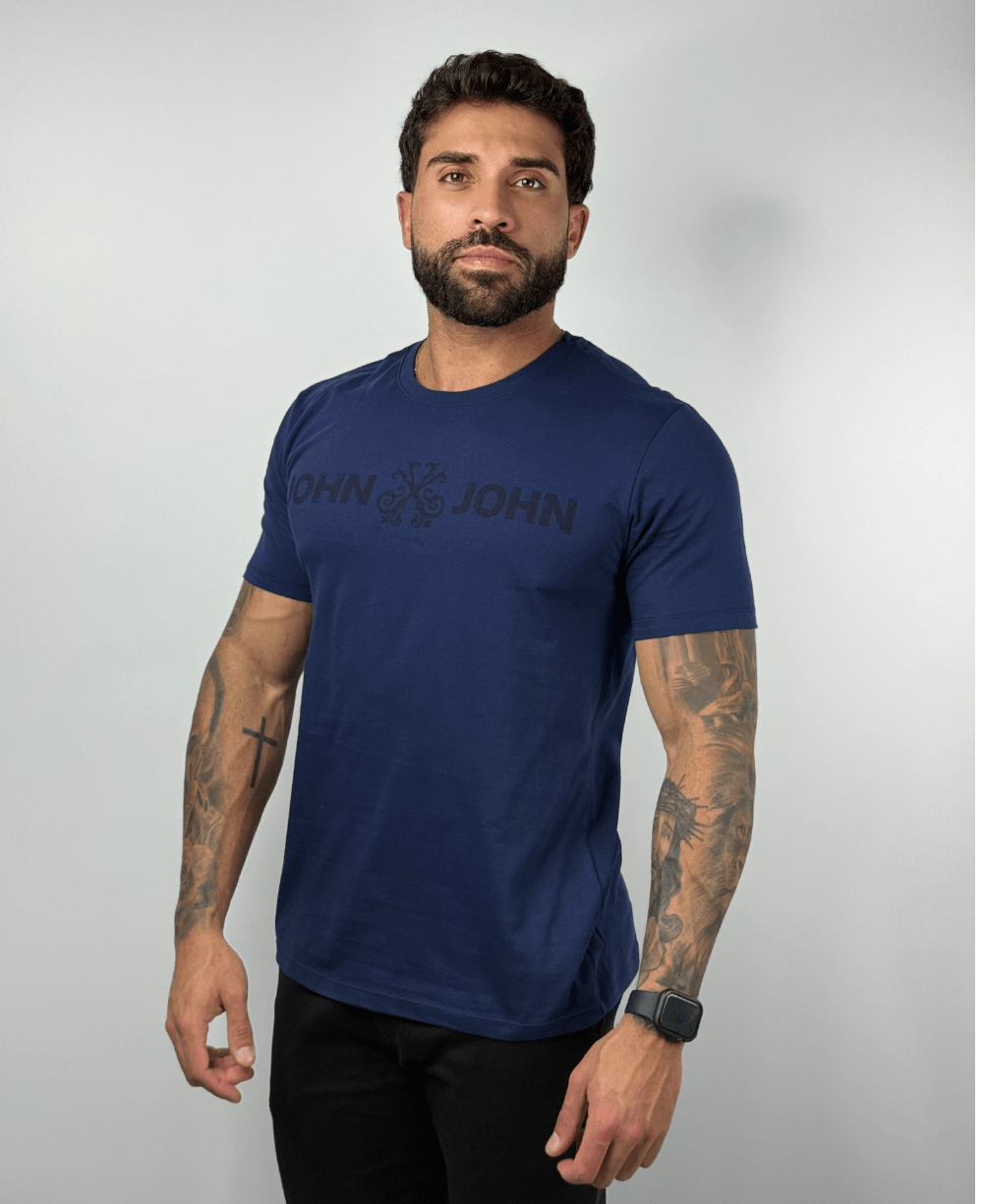 Camiseta Regular Fit JJ Basic Azul Escuro - John John