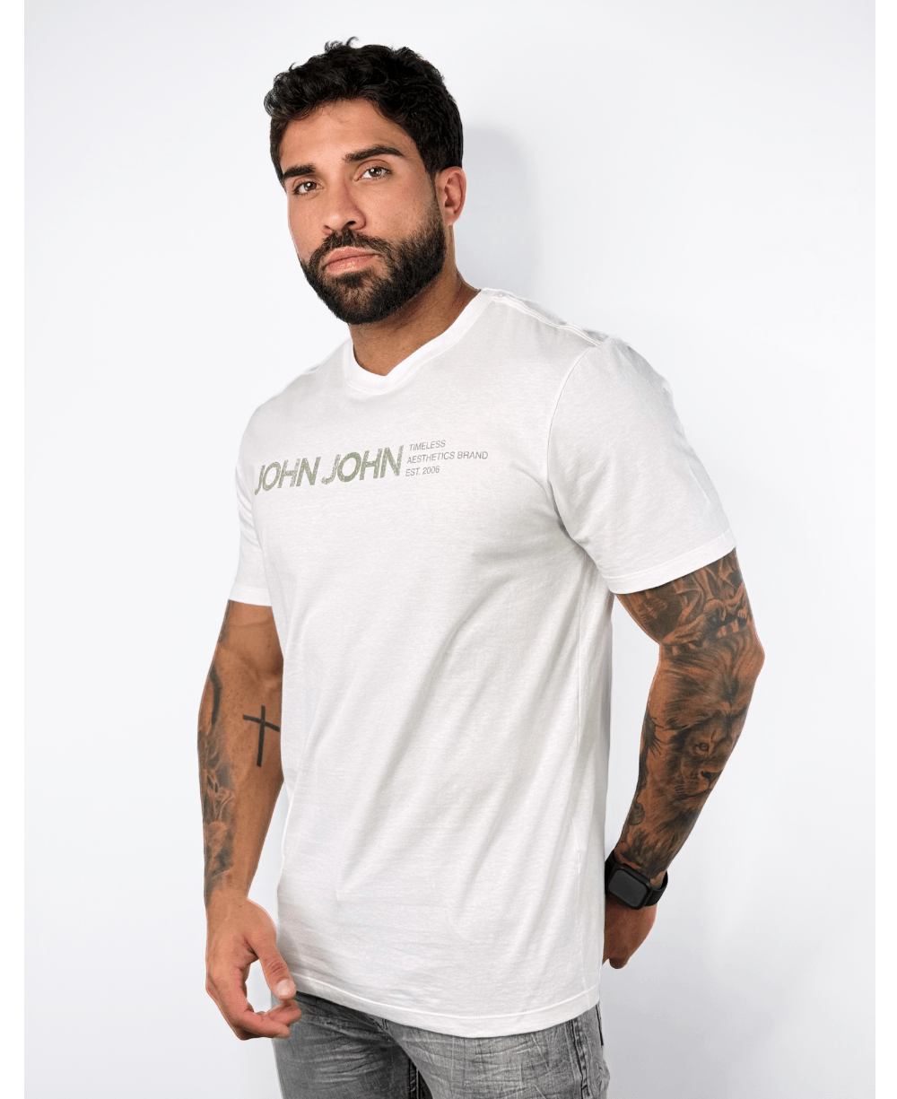 Camiseta Regular Fit Timeless Space Branca - John John