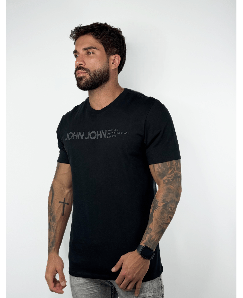 Camiseta T -Shirt Timeless Masculina Preto - John John