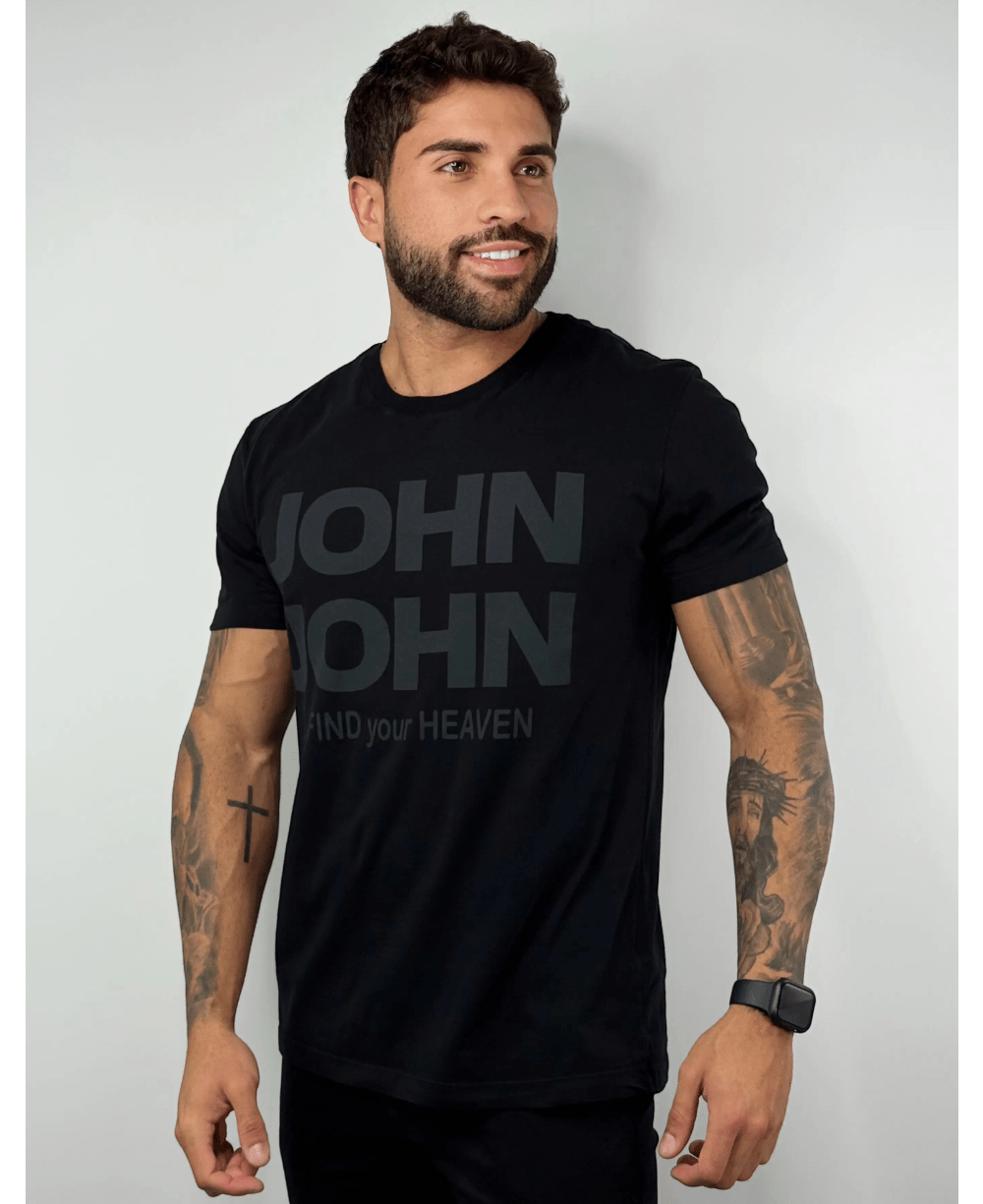Camiseta T -Shirt Find Joh Masculina Preto - John John