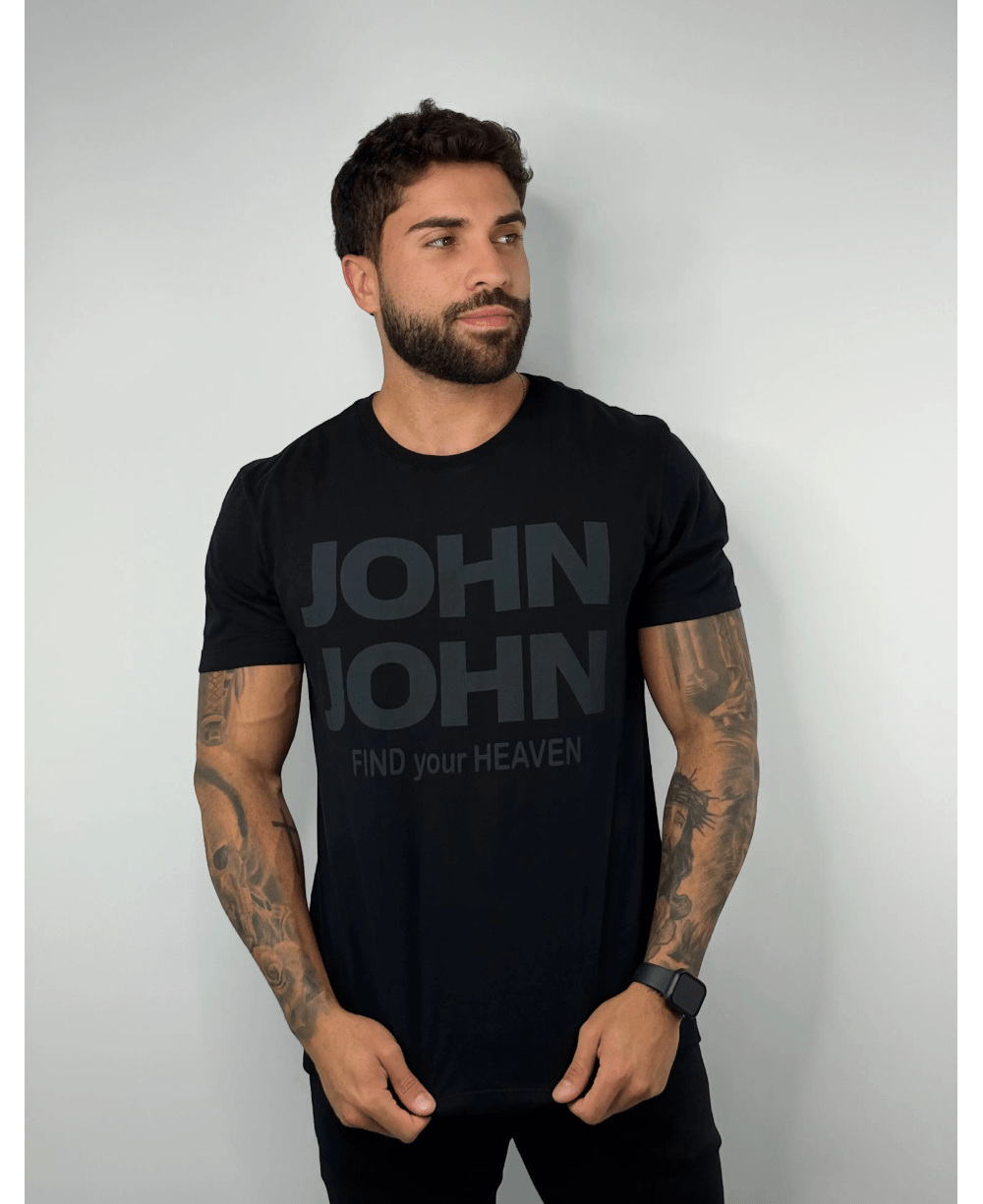 Camiseta T -Shirt Find Joh Masculina Preto - John John