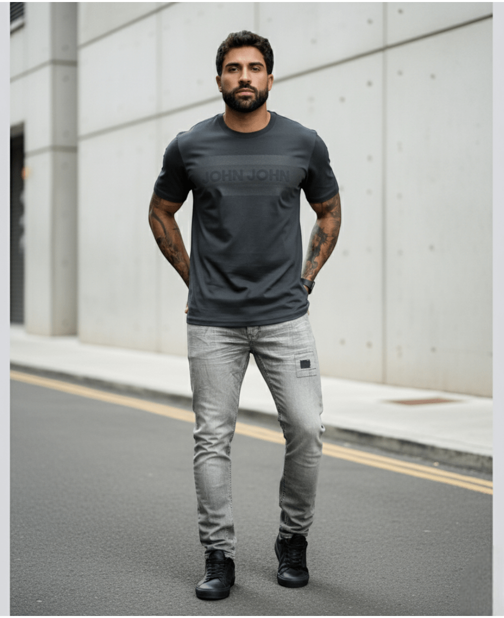 Camiseta Regular Fit Big Pima Line Cinza - John John