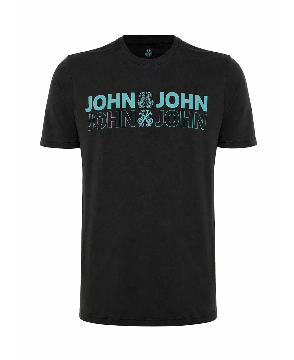 Camiseta Preta Masculina Regular Fit Opposites - John John