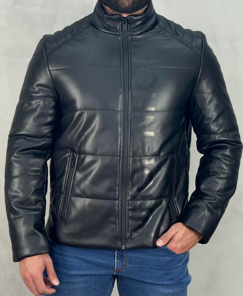 Jaqueta De Couro Preta Masculino Alex - John John