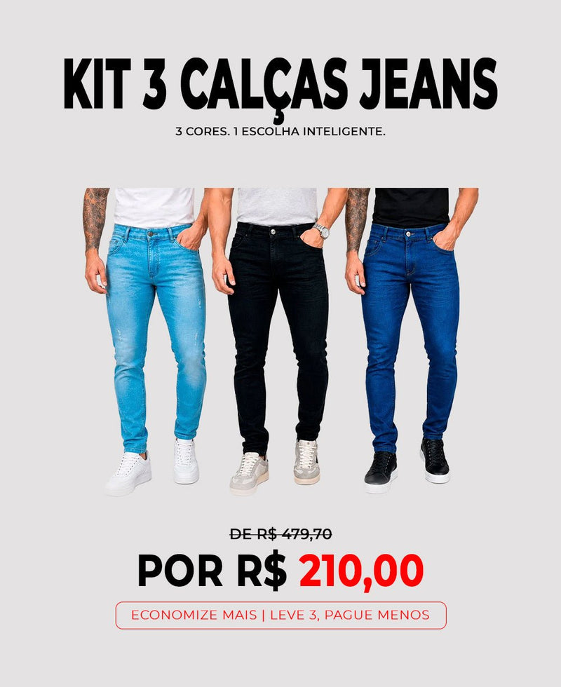 KIT 3 CALÇAS - JEANS ROTA