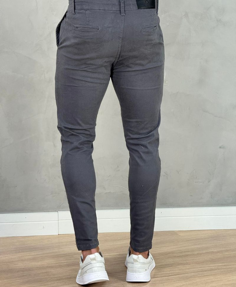 Kit 2 Calças Alfaiataria Sarja Areia e Chumbo Masculino Super Skinny - Codi Jeans