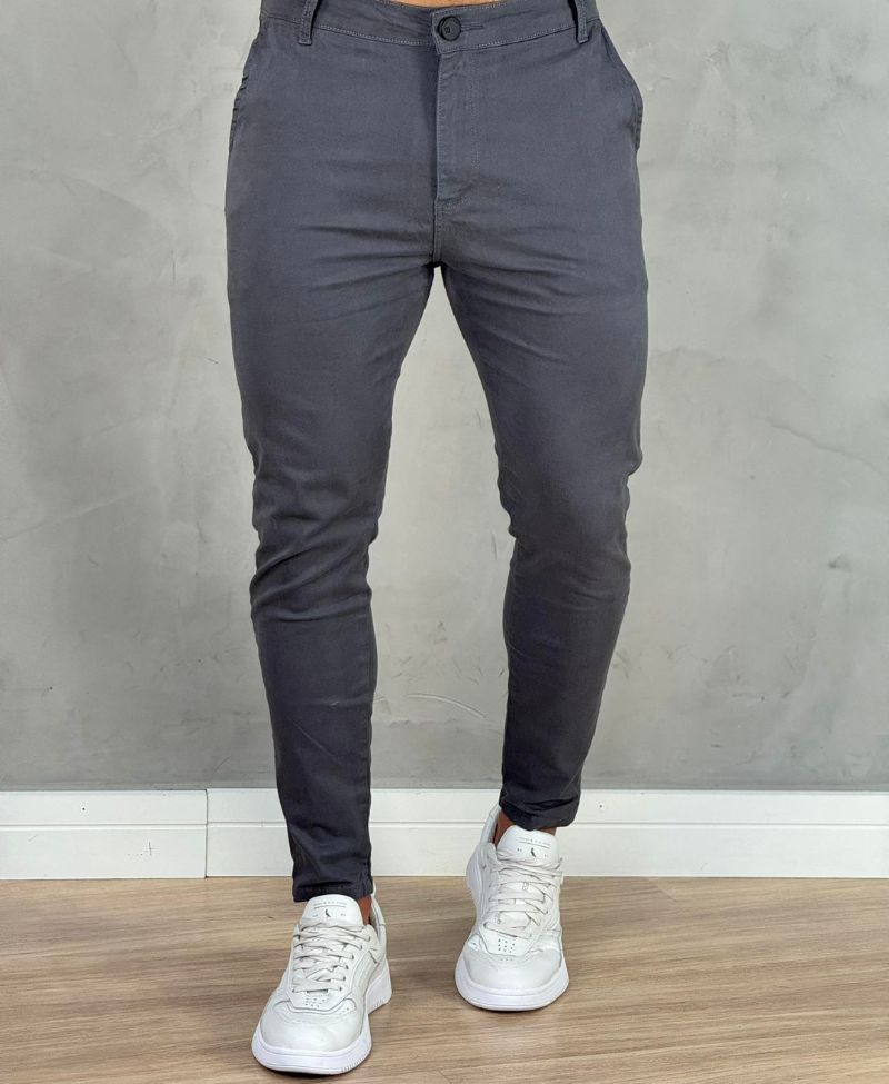 Kit 2 Calças Alfaiataria Sarja Areia e Chumbo Masculino Super Skinny - Codi Jeans