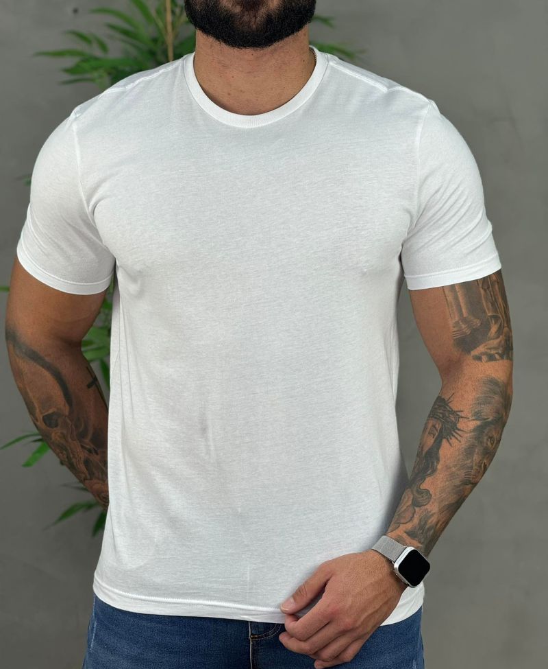 Kit 2 Camiseta Preta e Branca Masculina Crew-Neck - Calvin Klein