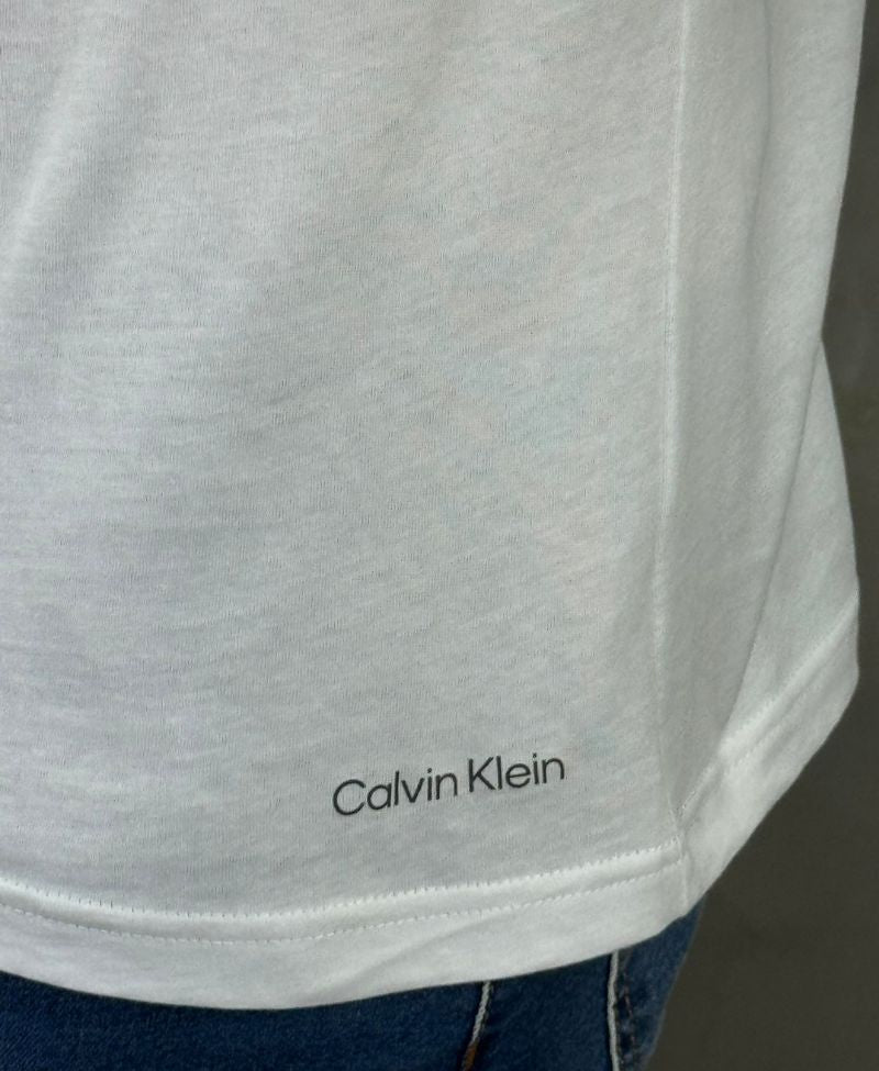 Kit 2 Camiseta Preta e Branca Masculina Crew-Neck - Calvin Klein
